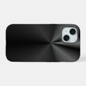 Tuck and Roll: Geborsteld Metaal iPhone 15 Case (Achterkant horizontaal)