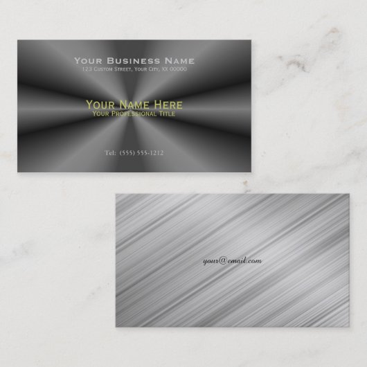 Tuck en Roll Charcoal Steel Visitekaartje (Voorkant / Achterkant)