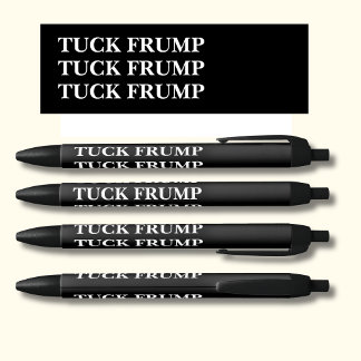 TUCK FRUMP op zwart Zwarte Inkt Pen