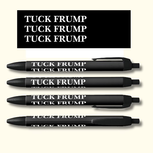 TUCK FRUMP op zwart Zwarte Inkt Pen