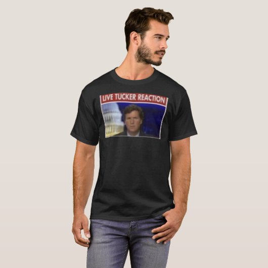 Tucker Carlson Live Tucker Reactie T-shirt (Voorkant volledig)