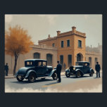 Tucker Mobile Perfect Poster<br><div class="desc">This AI design ambitions the 1920s automobile I believe it's called Tucker surrounding the Tucker what represents architecture during that time. This design could work very well in the living room space Office space maybe even in an automotive shop it's very nostalgic a throwback to the time with cars were...</div>