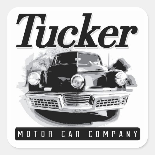  Tucker Motor Auto Logo Vierkante Stickers (Voorkant)