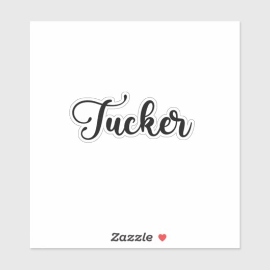 Tucker Naam - Handgeschreven kalligrafie Sticker (Vel)