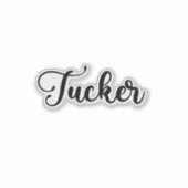 Tucker Naam - Handgeschreven kalligrafie Sticker (Voorkant)