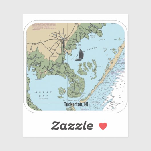 Tuckerton NJ Chart Sticker (Vel)