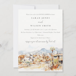 Tucson Arizona Aquarel Landschap Couples Shower Kaart