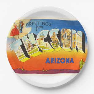 Tucson Arizona AZ Old Vintage Travel Souvenir Papieren Bordje