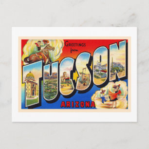 Tucson Arizona AZ Vintage Grote letter Briefkaart 