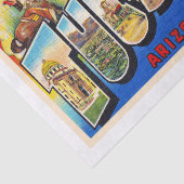 Tucson Arizona AZ Vintage Grote letter Briefkaart  Tissuepapier (Detail)