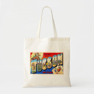 Tucson Arizona AZ Vintage Grote letter Briefkaart  Tote Bag