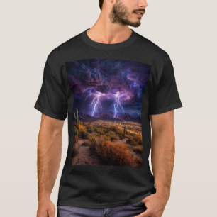 Tucson Arizona Bliksem Woestijn Storm T-Shirt