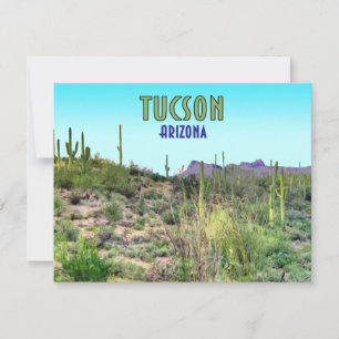 Tucson Arizona Cactus en Berg Plat Kaart