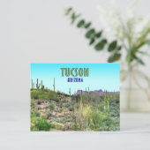 Tucson Arizona Cactus en Mountain  Briefkaart (Staand voorkant)