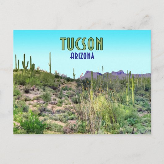 Tucson Arizona Cactus en Mountain  Briefkaart (Voorkant)