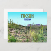 Tucson Arizona Cactus en Mountain Flat Kaart (Voorkant / Achterkant)