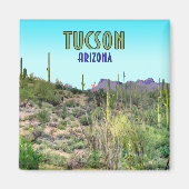 Tucson Arizona Cactus en Mountain  Magneet (Voorkant)