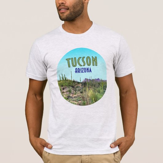 Tucson Arizona Cactus en Mountain  T-shirt (Voorkant)