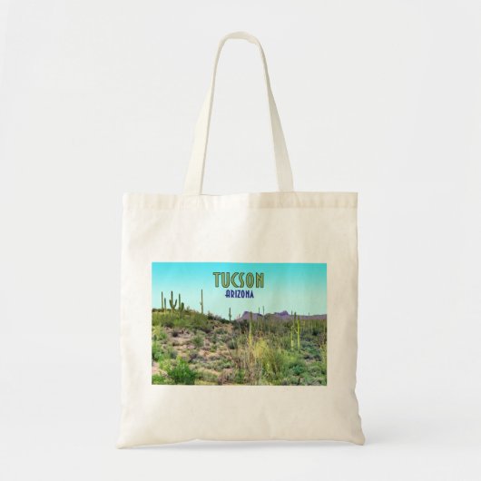 Tucson Arizona Cactus en Mountain Tote Bag (Voorkant)