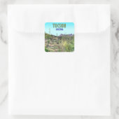 Tucson Arizona Cactus en Mountain  Vierkante Sticker (Tas)