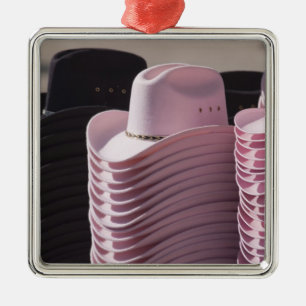 Tucson, Arizona. Cowboy-petten voor mannen en vrou Metalen Ornament