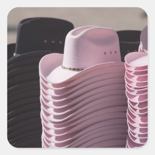 Tucson, Arizona. Cowboy-petten voor mannen en vrou Vierkante Sticker (Voorkant)