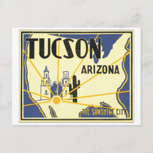 Tucson, Arizona De Sunshine City Briefkaart