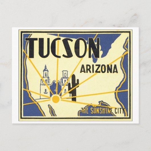 Tucson, Arizona De Sunshine City Briefkaart (Voorkant)