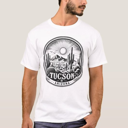Tucson Arizona Desert Cactus Planten Adventure T-shirt (Voorkant)
