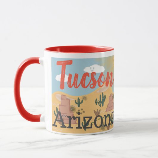 Tucson Arizona Desert Illustratie Mok (Links)