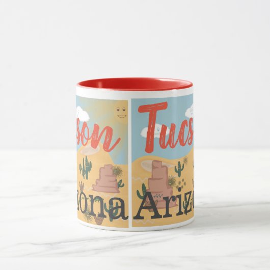Tucson Arizona Desert Illustratie Mok (Midden)