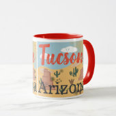 Tucson Arizona Desert Illustratie Mok (Voorkant rechts)