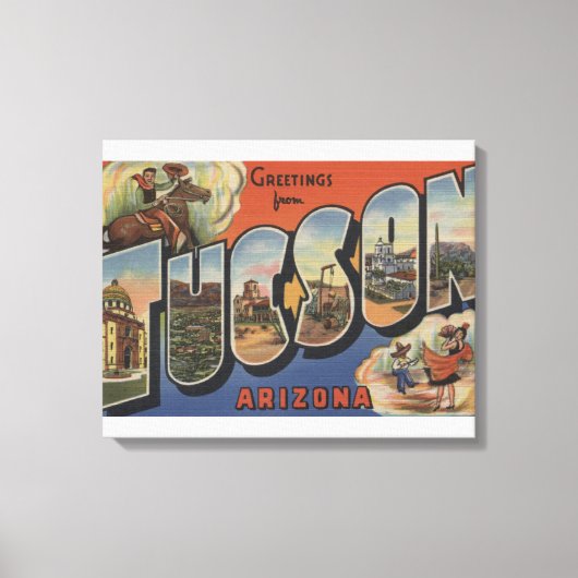 Tucson, Arizona - Grote lettertjes 2 Canvas Afdruk (Voorkant)
