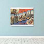 Tucson, Arizona - Grote lettertjes 2 Canvas Afdruk (Insitu (Houten vloer))