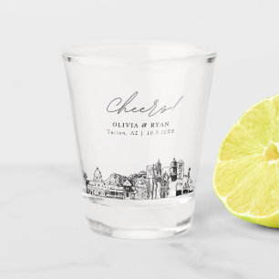 Tucson Arizona Huwelijksgunst Gepersonaliseerde Pr Shot Glas
