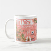 Tucson Arizona Illustrated Map Art Koffiemok (Links)