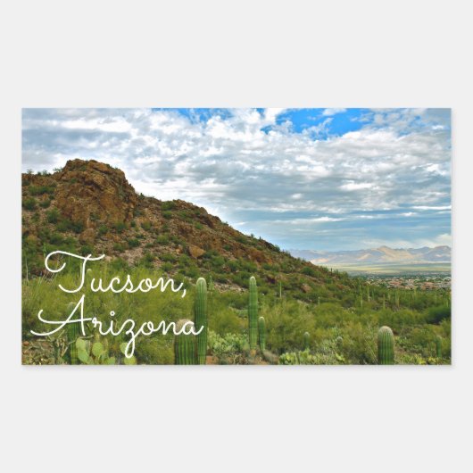 Tucson, Arizona Landschap Rechthoekige Sticker (Voorkant)