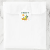 Tucson Arizona Lizard onder Saguaro Classic Round Ronde Sticker (Tas)