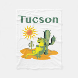 Tucson Arizona Lizard onder Saguaro Fleece Deken