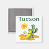 Tucson Arizona Lizard onder Saguaro Magneet (Voorkant / Achterkant)