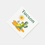 Tucson Arizona Lizard onder Saguaro Servetten (Hoek)