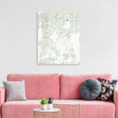 Tucson Arizona Map (1992) Canvas Afdruk (Insitu (Woonkamer))