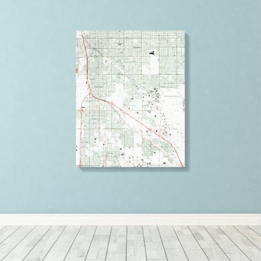 Tucson Arizona Map (1992) Canvas Afdruk (Insitu (Houten vloer))