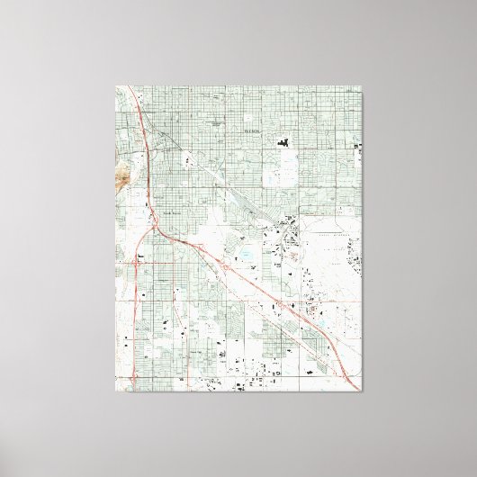Tucson Arizona Map (1992) Canvas Afdruk (Voorkant)