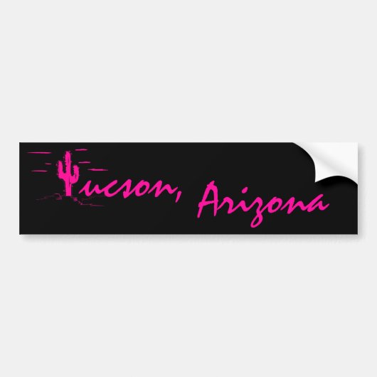 Tucson Arizona Neon Desert Nights Saguaro Cactus Bumpersticker (Voorkant)