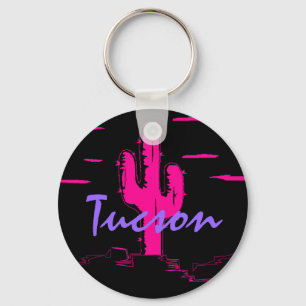 Tucson Arizona Neon Desert Nights Saguaro Cactus Sleutelhanger