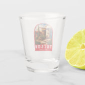 Tucson Arizona Reis Kunst Embleem Shot Glas (Achterkant)