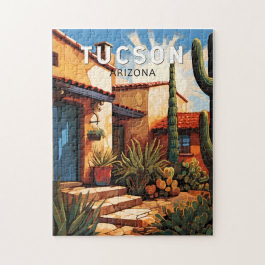 Tucson Arizona Reis Kunst Vintage Legpuzzel (Verticaal)