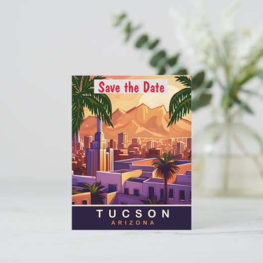 Tucson, Arizona, Reizen Briefkaart, Save The Date (Staand voorkant)