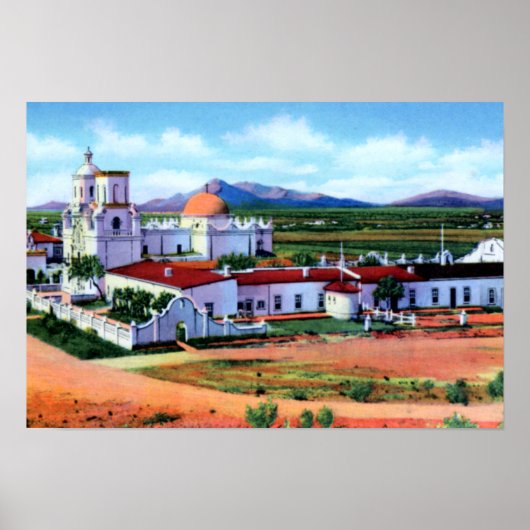 Tucson Arizona San Xavier Mission Poster (Voorkant)